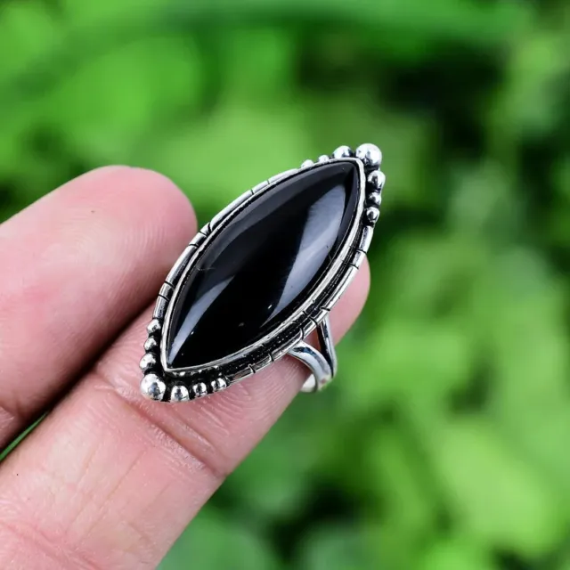 925 Sterling Silver Black Onyx Ring Handmade Beautiful Women Ring All size AP518