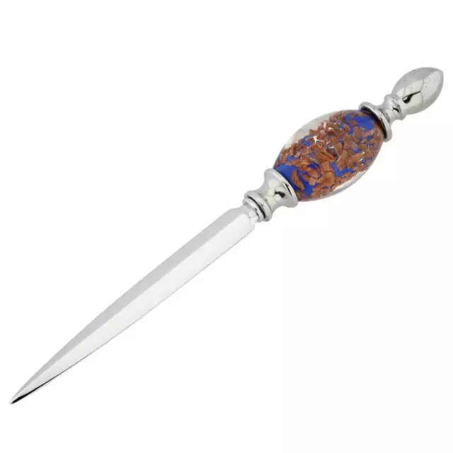 GlassOfVenice Murano Glass Letter Opener -  Blue Sparkles