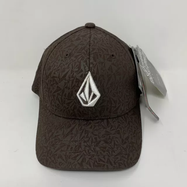 Volcom Patterned Youth Flexfit Hat - Brown - NWT