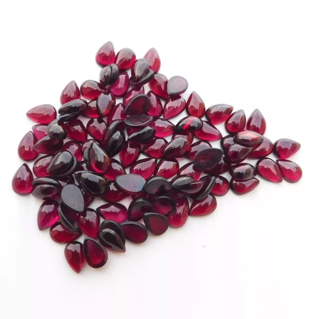 Natural Garnet Pear Cab Loose Gemstone 6x4 MM To 7x10 MM Wholesale Lot C-1982