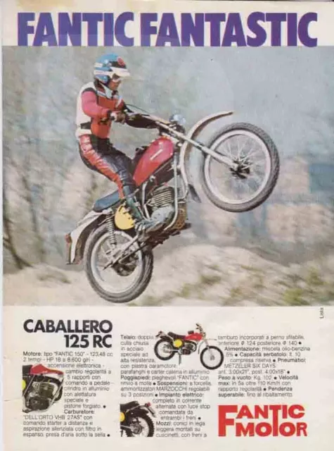 advertising Pubblicità brochure-FANTiC MOTOR CABALLERO 19 75-REGOLARITA' ENDURO