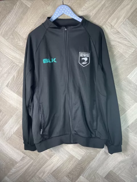 New Zealand Kiwis Rugby League Black Full Zip Through Jacket | Size XL