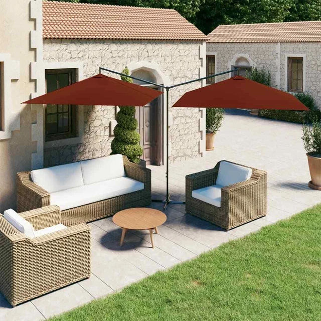 Ombrellone Da Giardino Bizzotto Doppio 2x4 Metri - Struttura In Acciaio Bianco
