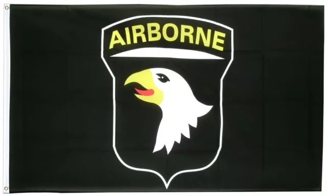 ARMY 101st Airborne Black 3x5 Flag 100D