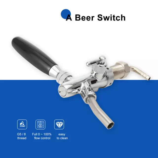 Adjustable G5/8 Shank  Kegerator Draft Beer Faucet Flow Controller Tap Home Brew