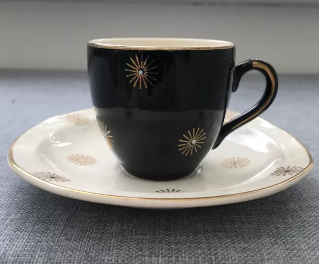 Alfred Meakin Midnight Star Demitasse Coffee Cup And Saucer