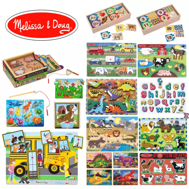 Melissa & Doug Amusant Éducatif Apprentissage Puzzles Dinosaures,Animaux,Moyens