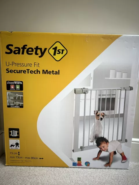 Safety SecurTech Easy Close Metal Gate - U-pressure -White - Brand New Unopened