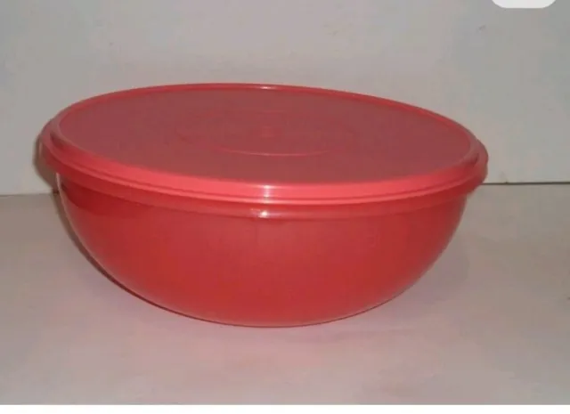 NEW Tupperware Classic Fix n mix Bowl 26 Cup Coral Mixing Bowl Matching Seal