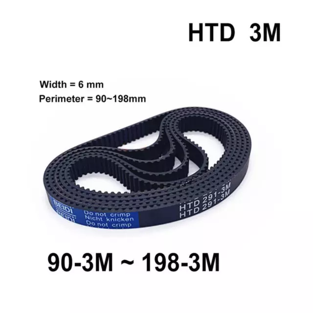 Closed Loop Synchronous HTD 3M Pitch 3mm Width 6mm Timing Belt For Pulley CNC