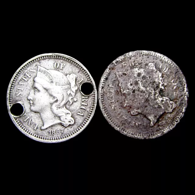 1867 1865 Copper Nickel Three Cent Piece 3cp Nice CUD Details Coin ---- #QQ488