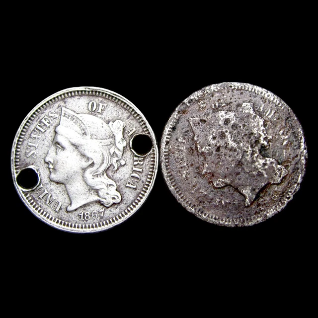 1867 1865 Copper Nickel Three Cent Piece 3cp Nice CUD Details Coin ---- #QQ488