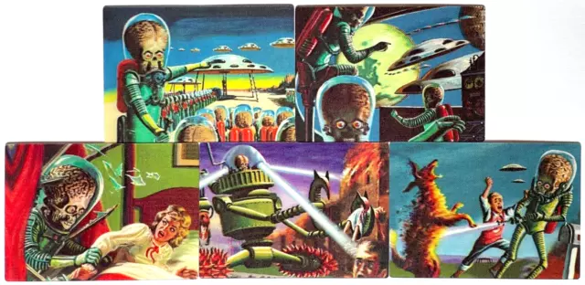 2012 Topps Mars Attacks! Heritage Magic of 3-Dimension Lenticular 5 Card Set