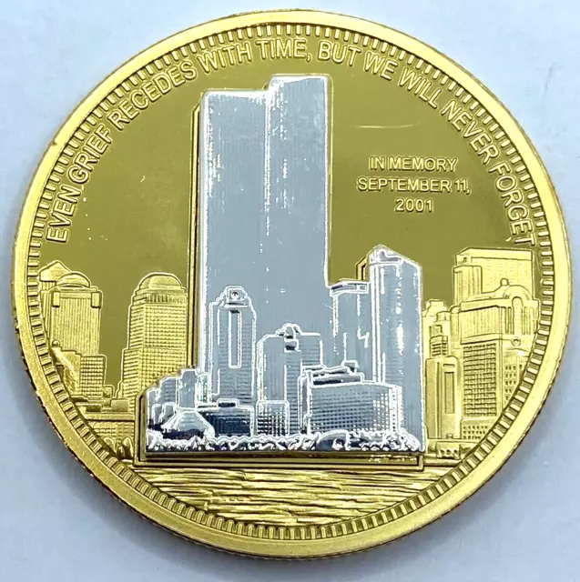 9/11 NYPD 3D Stand Up Commemorative Coin - September 11th Twin Towers NYC - Gw/S