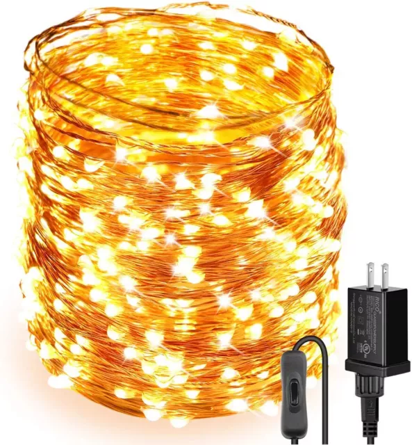 LED String Lights Plug in Fairy Lights Waterproof Copper String Lights Switch