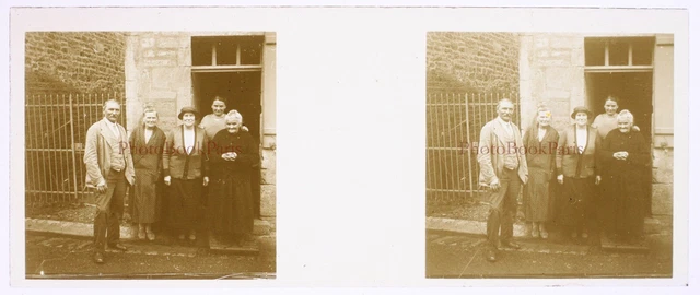 FRANCE Family c1930 Photo Stereo Glass Plate Vintage P29L5n16 2
