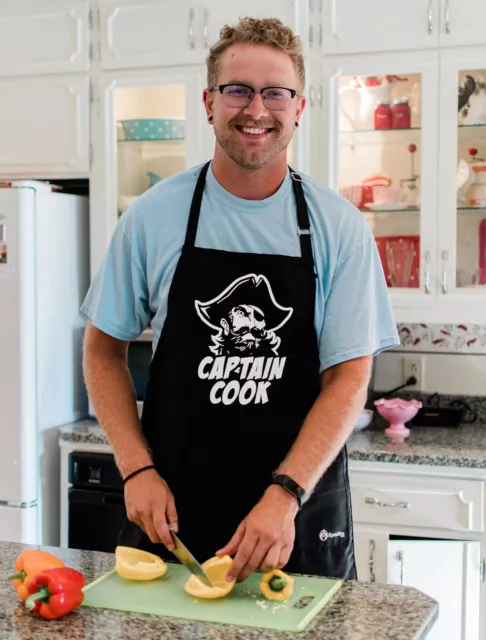 Captain Cook Pirate Apron, Cooking BBQ Funny Apron Gift for Dad by ApronMen