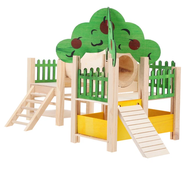 Cabina criceto legno topo capanna da gioco piccolo castello per animali domestici giocattoli sportivi