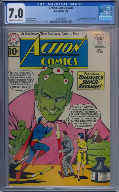 Action Comics #280 Cgc 7.0 Superman Brainiac Lex Luthor Curt Swan