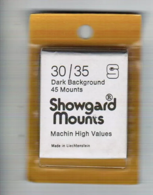 Showgard Black Stamp Mounts 30mm x 35mm Cut to Size New. POST FREE