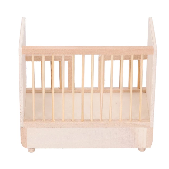 Melody Jane Berceau Miniature En Bois Naturel – Meuble Poupée échelle 1:12 – Pour Maison De Poupée