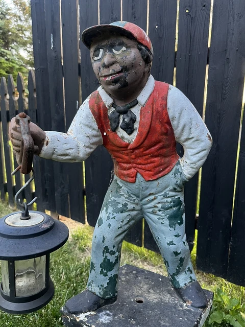 Vintage “Jocko” Lawn Jockey Cast Iron Antique!
