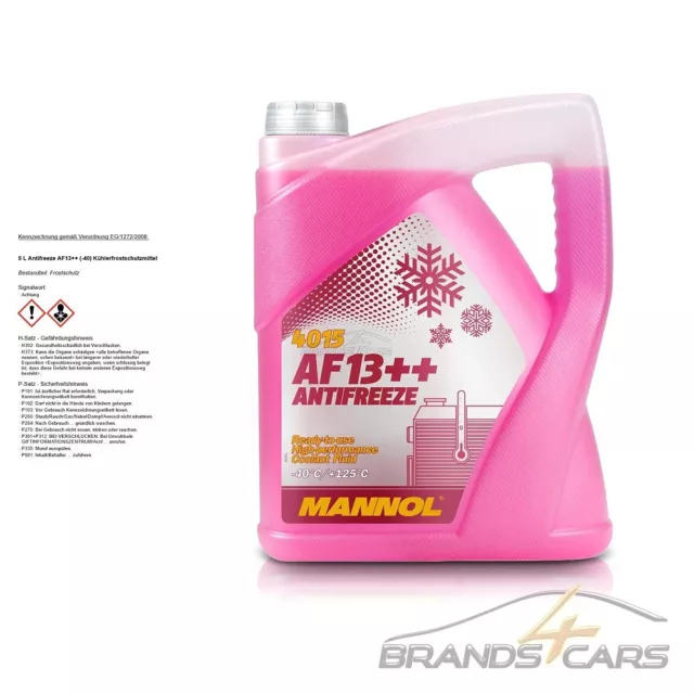 5 L Liter Mannol Antifreeze Af13++ (-40°C) Frostschutzmittel Kühler Rot 50574566