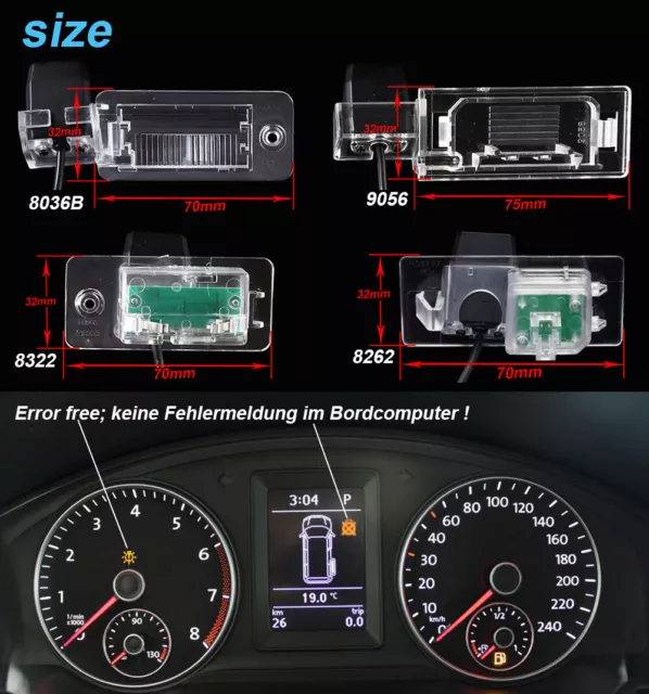 HD Rückfahrkamera für Skoda Fabia II 2 III 3 Combi 542 NJ3 Yeti 5L VW Passat 3C2 3