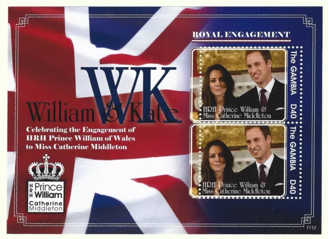 Gambia Royalty Stamps 2011 Prince William & Kate Royal Wedding Mnh