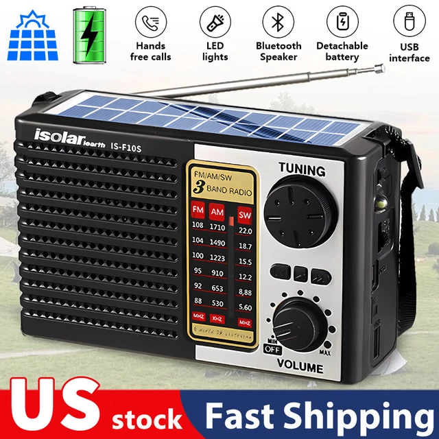 2024 SOLAR-POWERED AM/FM/SW Radio With MP3 Player Speaker Portable ...