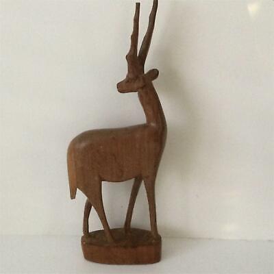Mid century wooden carved African Antelope Gazelle Retro 50s 60s 70s 35.5cm high 