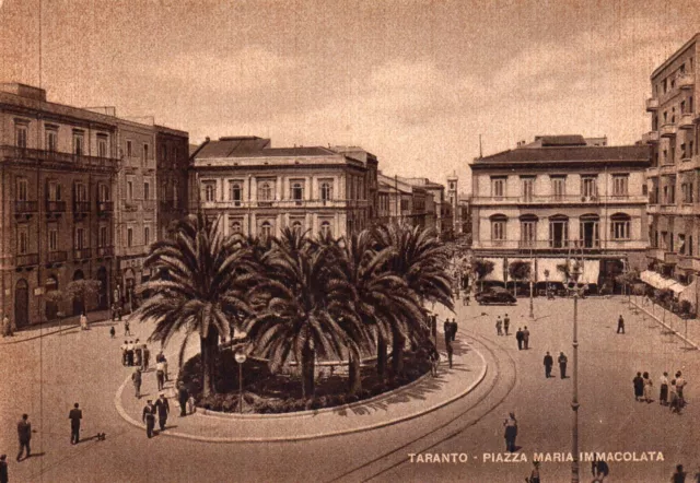 Cartolina Taranto Piazza Maria Immacolata