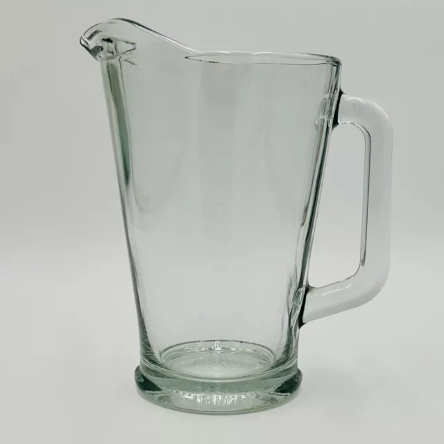 Heavy Clear Glass Bar Pitcher Beer Brew Soda Durable Mexico 9" Tall Thick Nice