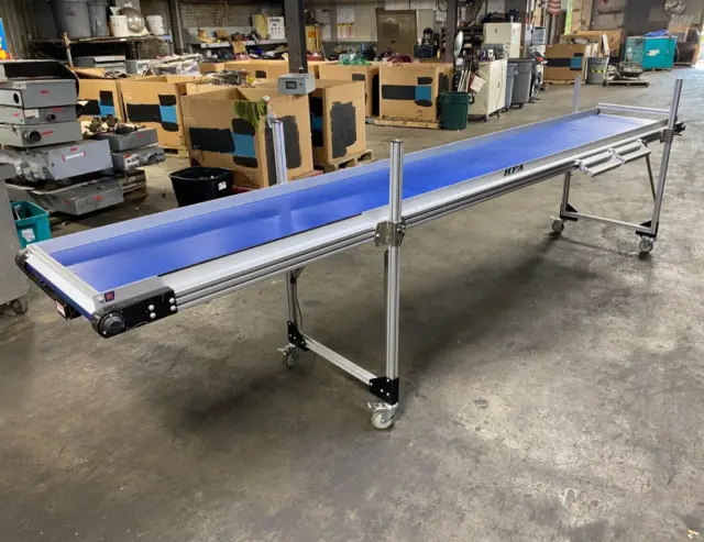 14' x 23" HFA Belt Conveyor Incline 14ft x 23in On Casters Adjustable CAN SHIP