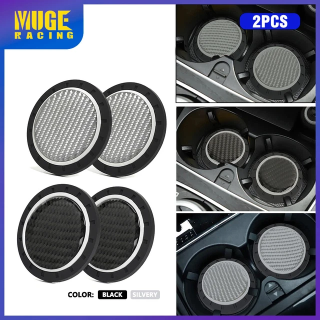 Carbon Fiber Car Cup Holder Pad Auto Water Cup Slot Non-Slip Mat Accessories