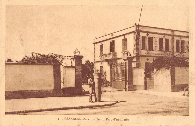 Cpa Maroc Casablanca Entree Du Parc D'artillerie