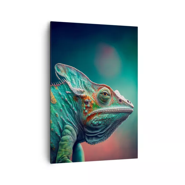 Impression sur Toile 70x100cm Tableaux Image Photo Cam�l�on Animaux Reptile