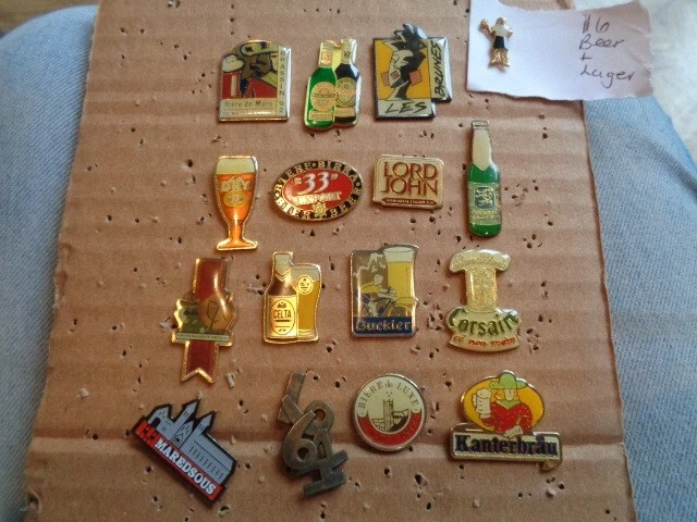 Job lot of 16 Beer Lager Brewery related metal lapel pins