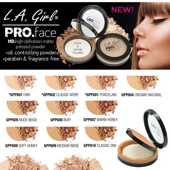 La Girl High Definition Face pressed powder All Shades