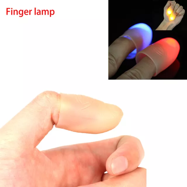 2PCS Thumbs Led Light up Toys Kids Magic Trick Props Funny Flashing Fingers Gift