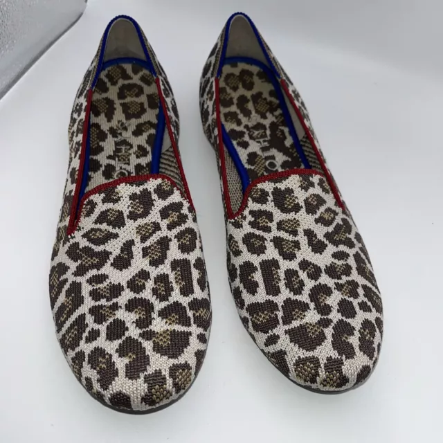 Rothys Flats Cheetah Print Ballet Shoes Size 9 Slip On Womens Round Toe