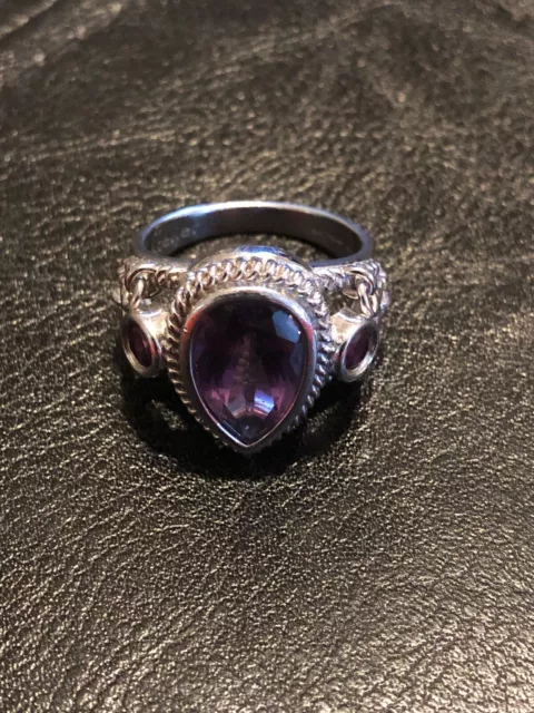 Vinatge Atelier by Anthony Nak Sterling Silver Amethyst & Garnet Cocktail Ring Vinatge Atelier by Anthony Nak Sterling Silver Amethyst & Garnet Cocktail Ring