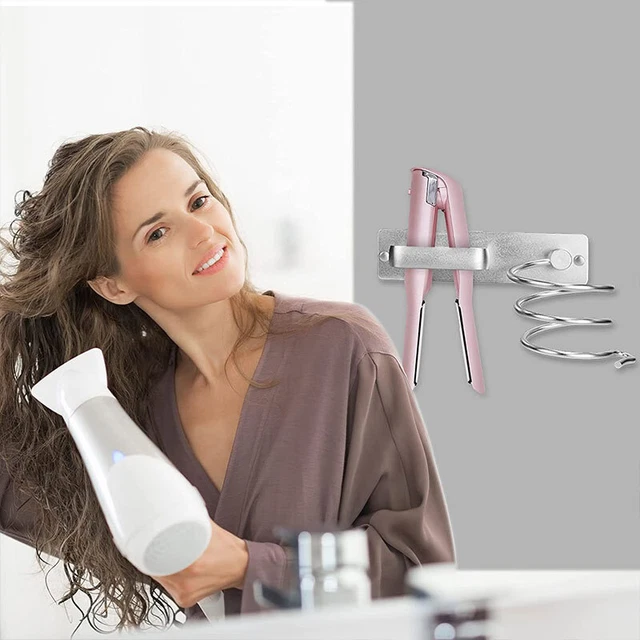Soporte de secador de pelo de aluminio para montaje en pared alisadores de armario soporte de almacenamiento