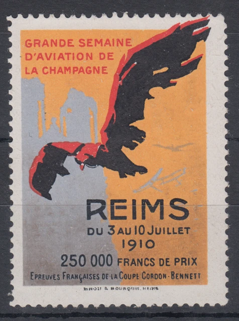 Poster Haute Qualité 'Semaine Aviation Reims 1909' - Format 50x70cm, Reproduction Vintage