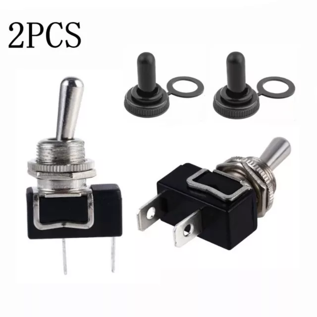2 Pcs Toggle Switch Flick Switch Button Automatic Car Heavy Duty Marine