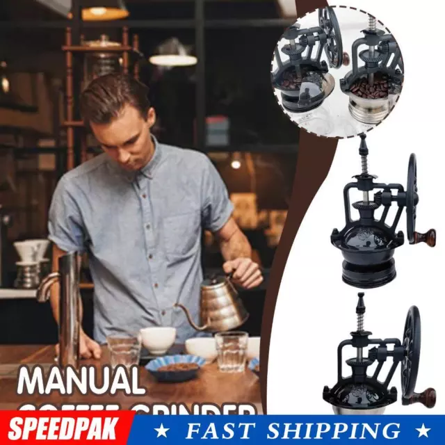 Hand Shake Coffee Bean Grinder Vintage Big Wheel Manual Machine Cas S1L8| S8U4