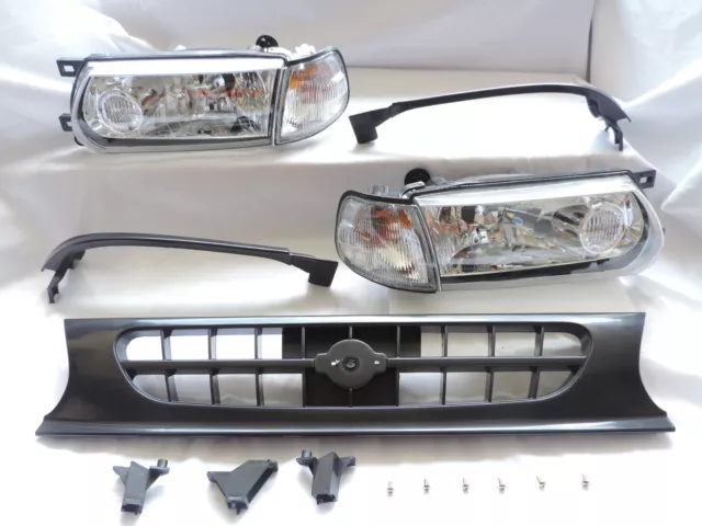 Clear Headlight Corner Grill+FILLER Conversion Kit For 91 92 93 94 B13 Sentra