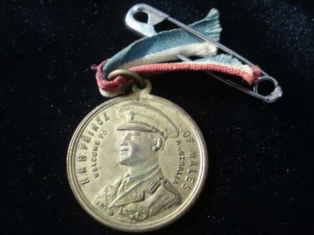 Australian 1920 Commemorate Visit HRH Prince of Wales Medal With Ribbon (SA01)