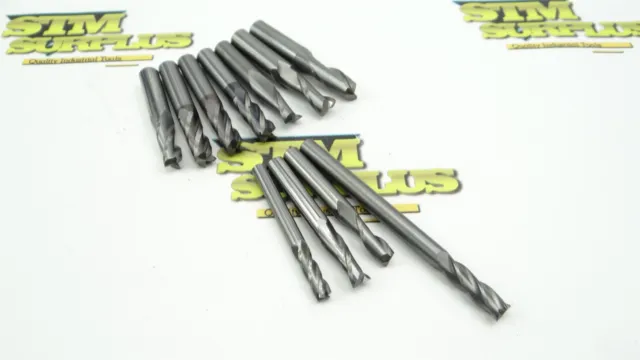 Lot Of 11 Assorted Solid Carbide End Mills 1/4" To 7/16" Dia Garr Use Data-Flute