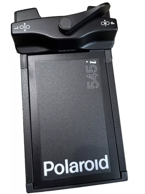 Polaroid 545i 4x5 Film Holder Back #115 EUC Vintage w/manual Made in the UK